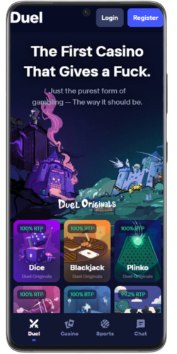 Duel nettcasino hjemmeside på mobil