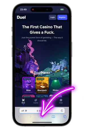 Safari jako-nappi Duel Casino asennuksessa
