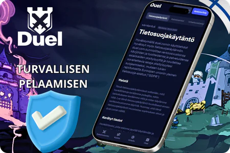 Turvallinen pelaaminen Duel Casino sovelluksella