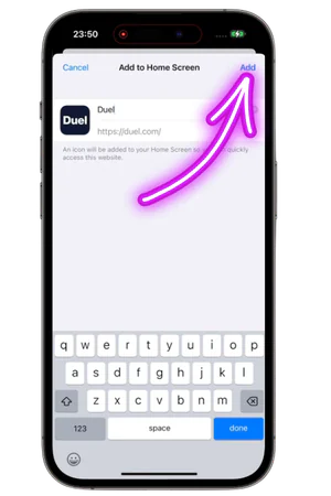 Nimeä Duel Casino pikanäppäin iOS:ssä